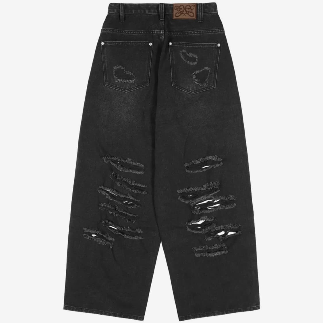 팬시클럽 워시드 데미지 데님 팬츠 (BLACK) size1 상품이미지5