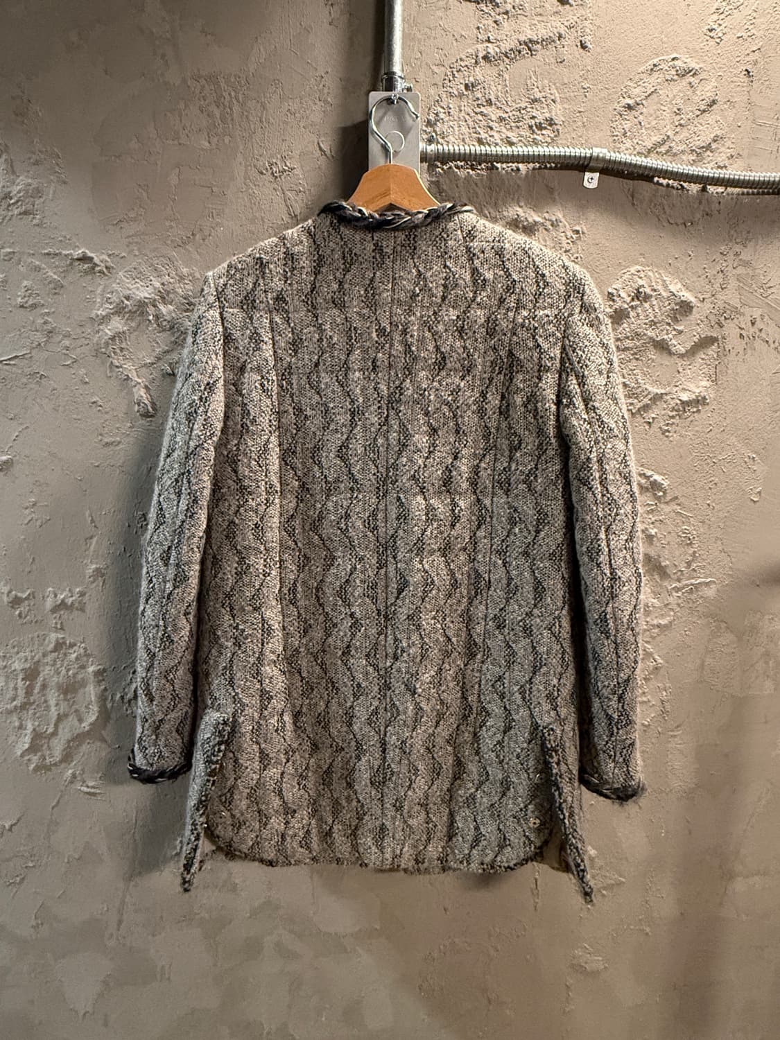 시스템 트위드 노카라 자켓 55-66 상품이미지10