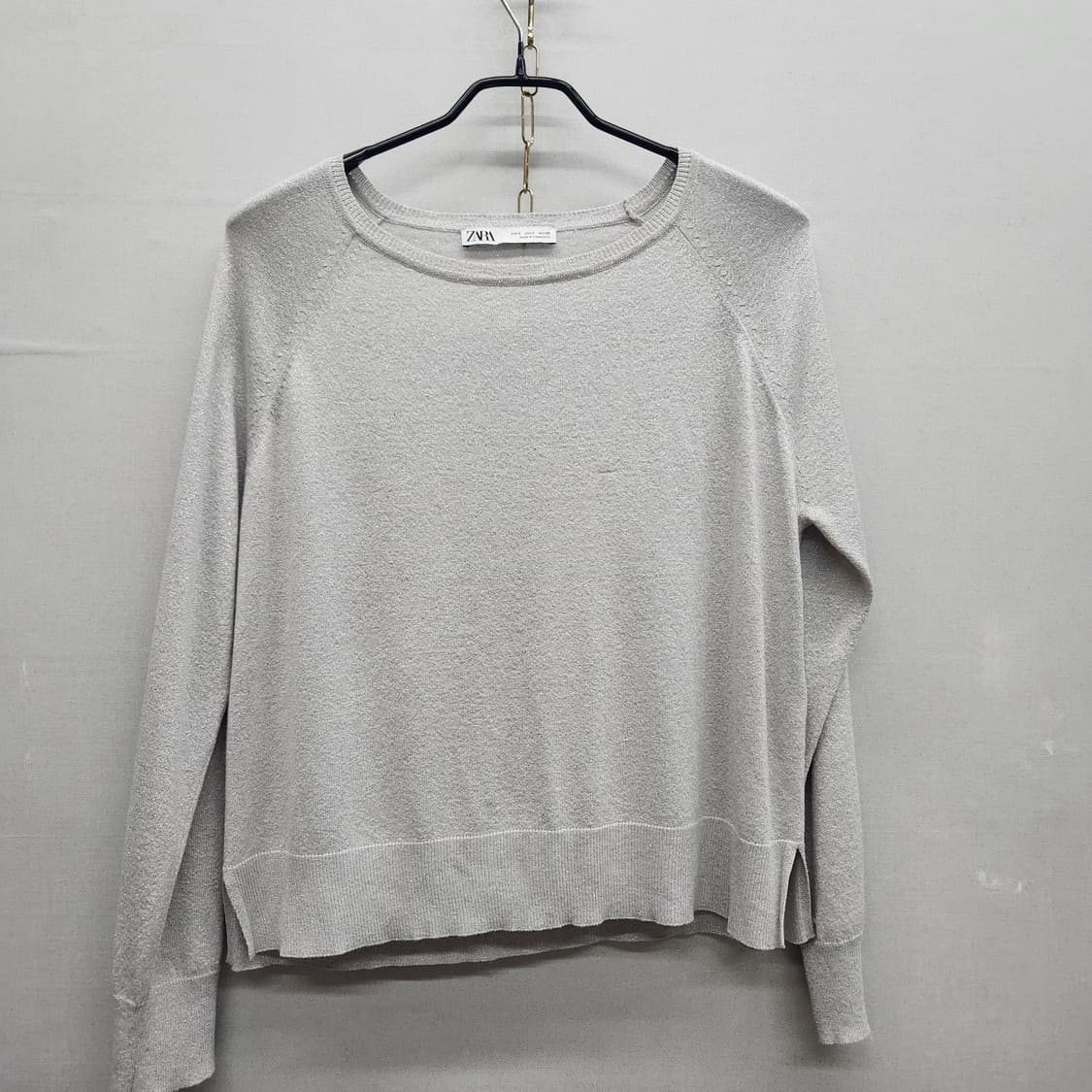 자라 ZARA 메탈릭 얇은 크롭 니트 S(L) 상품이미지1