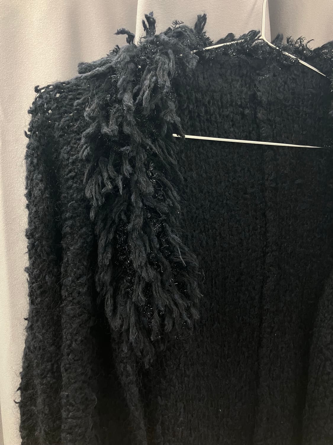 논스냅 샤기 프린지 가디건 상품이미지2