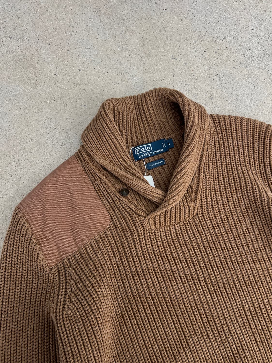 폴로 랄프로렌 엘보패치 숄카라 헤비코튼 니트 상품이미지4