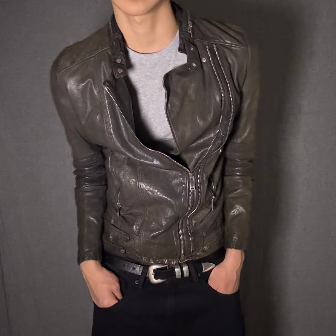 opium lamb skin leather jacket 상품이미지7