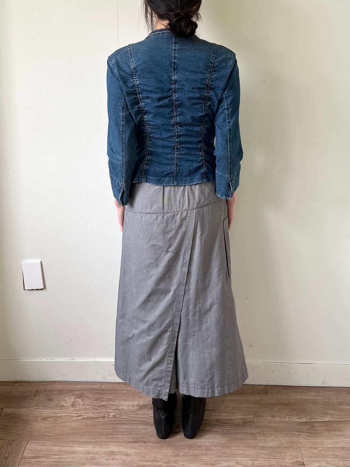 EMMAJAMES 셔링 크롭 데님 자켓 상품이미지10