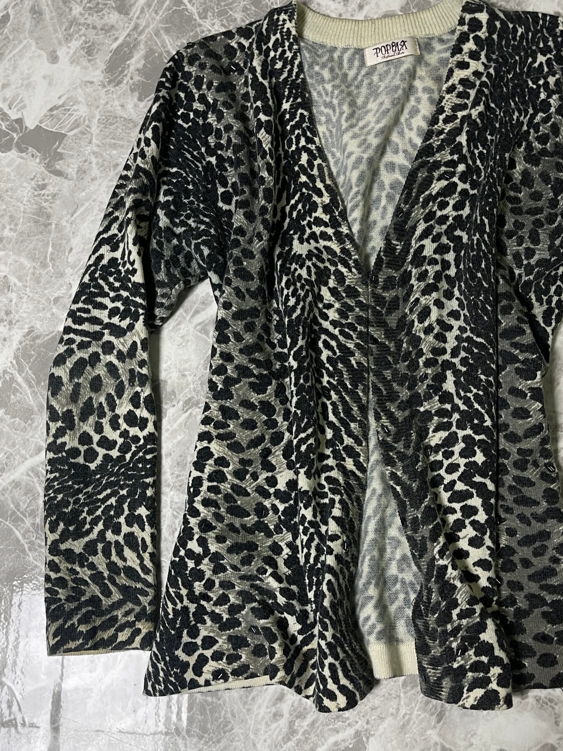 leopard one button cardigan 상품이미지3