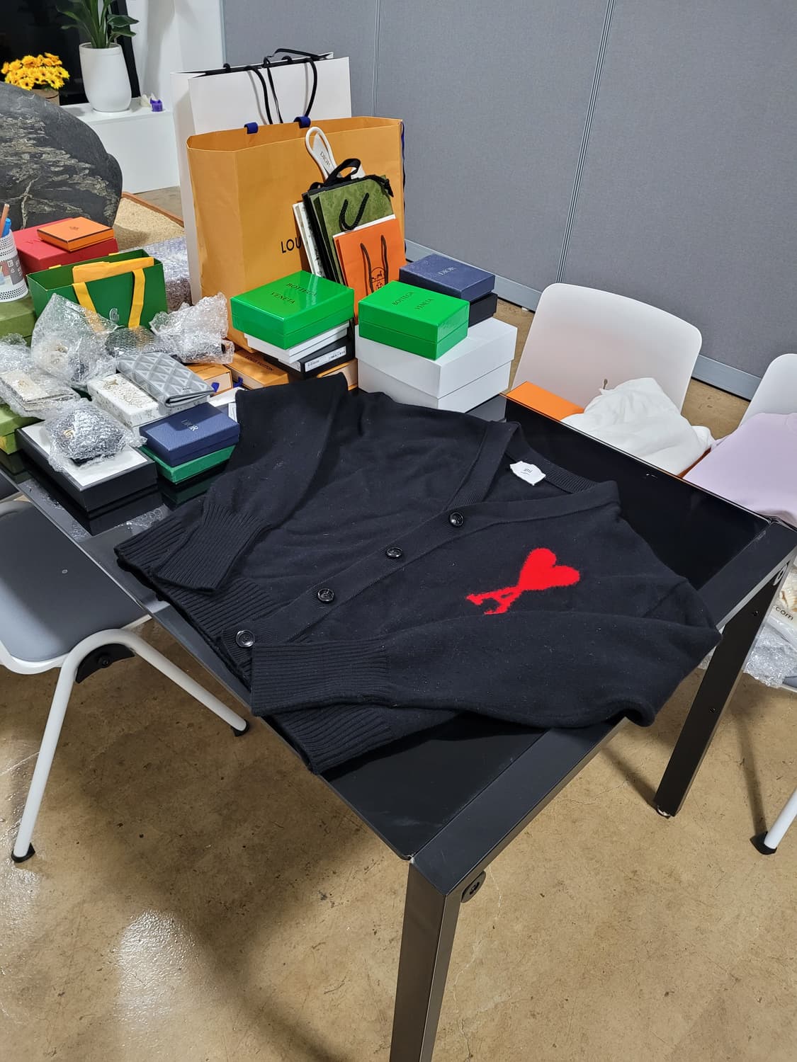 아미 인타르시아 블랙 가디건 상품이미지1