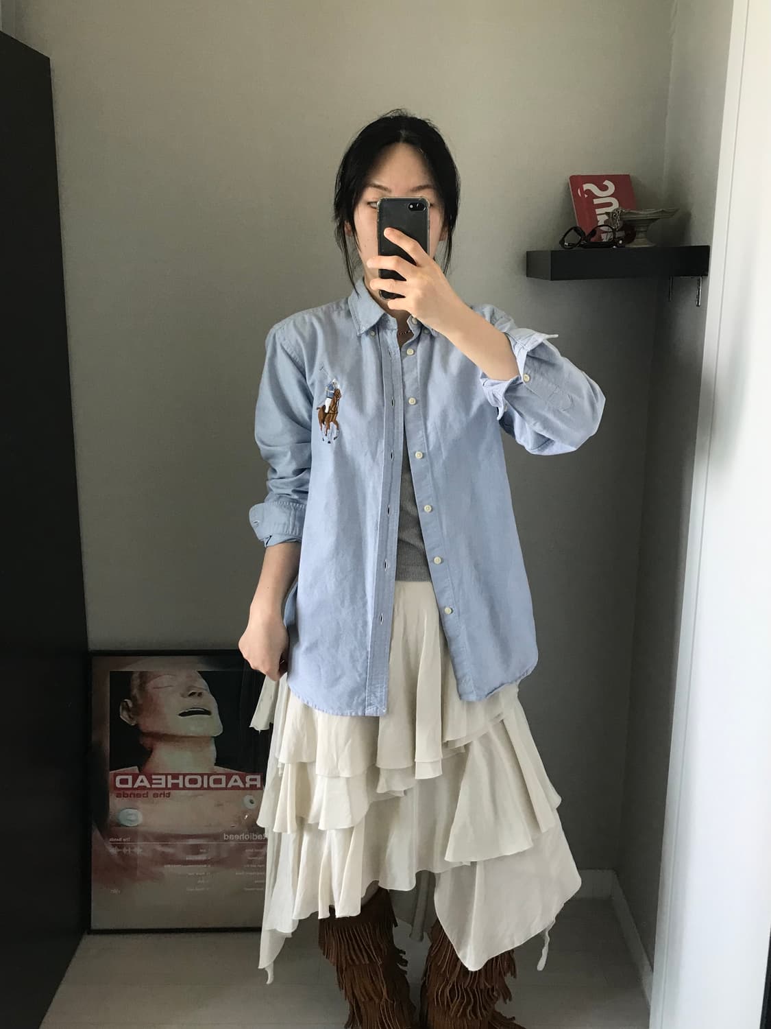 폴로 랄프로렌 빅포니 로고 스카이블루 셔츠  상품이미지1