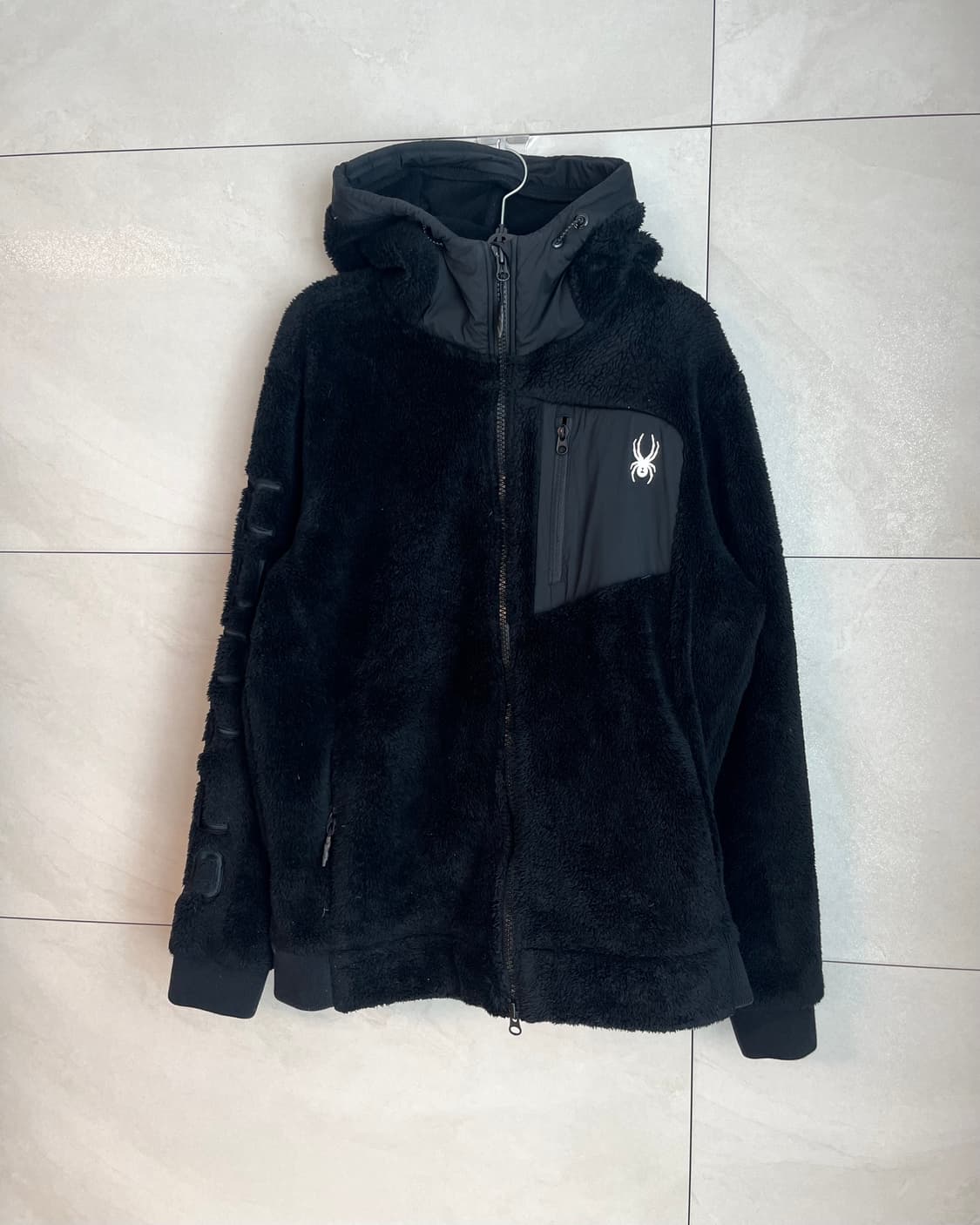 스파이더 후리스(플리스) 후드 집업 블랙 (L) 상품이미지3