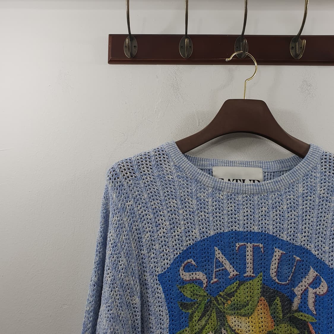 L 세터 여성 오버핏 여름 시스루 레몬 니트 상품이미지3