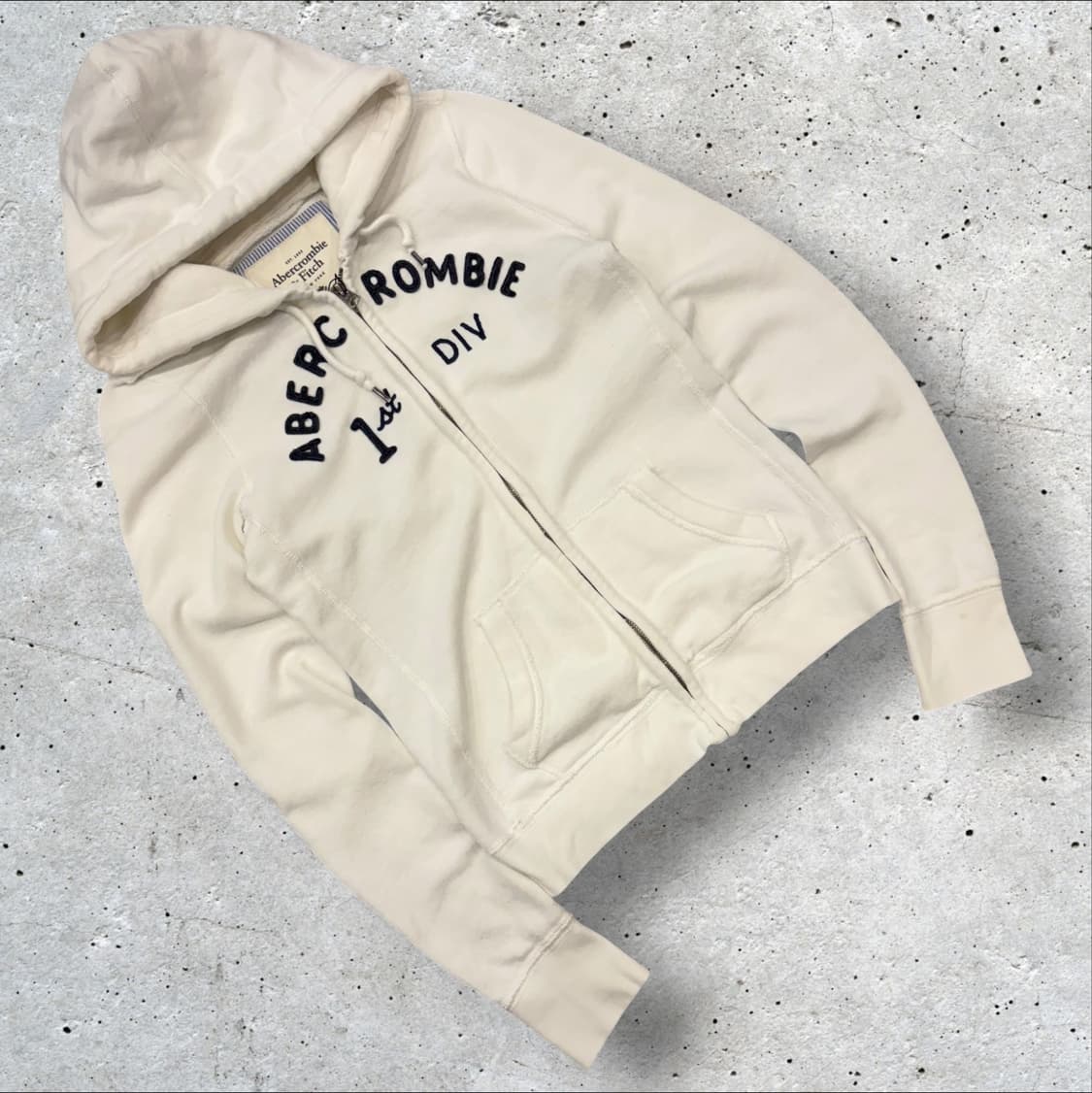 [M] 아베크롬비 아치로고 화이트 기모 후드집업 D834 상품이미지1