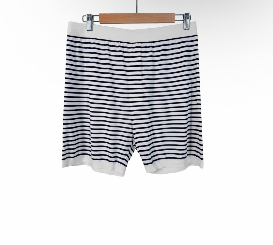 [52] 프라다 남성 실크 삼각로고 스트라이프 버뮤다 쇼츠 반바지 블루 상품이미지2