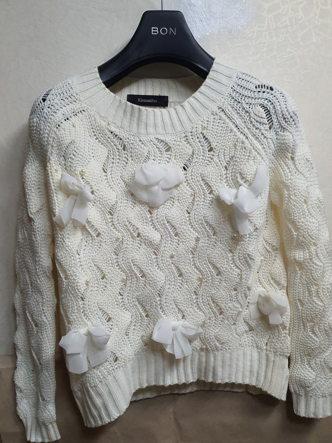 여성 화이트 진주펄 니트 상품이미지1