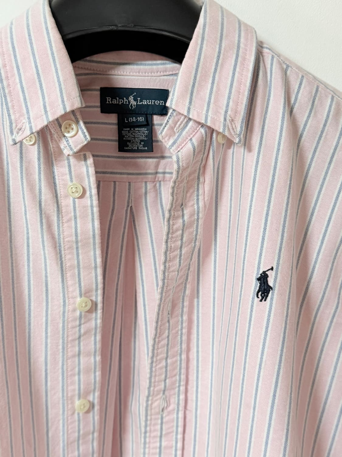 정품 랄프로렌 핑크 스트라이프 옥스퍼드 셔츠 상품이미지4