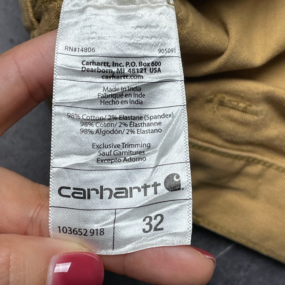 CARHARTT 칼하트103652 카멜 카펜터 워크 하프팬츠 A01051 상품이미지10