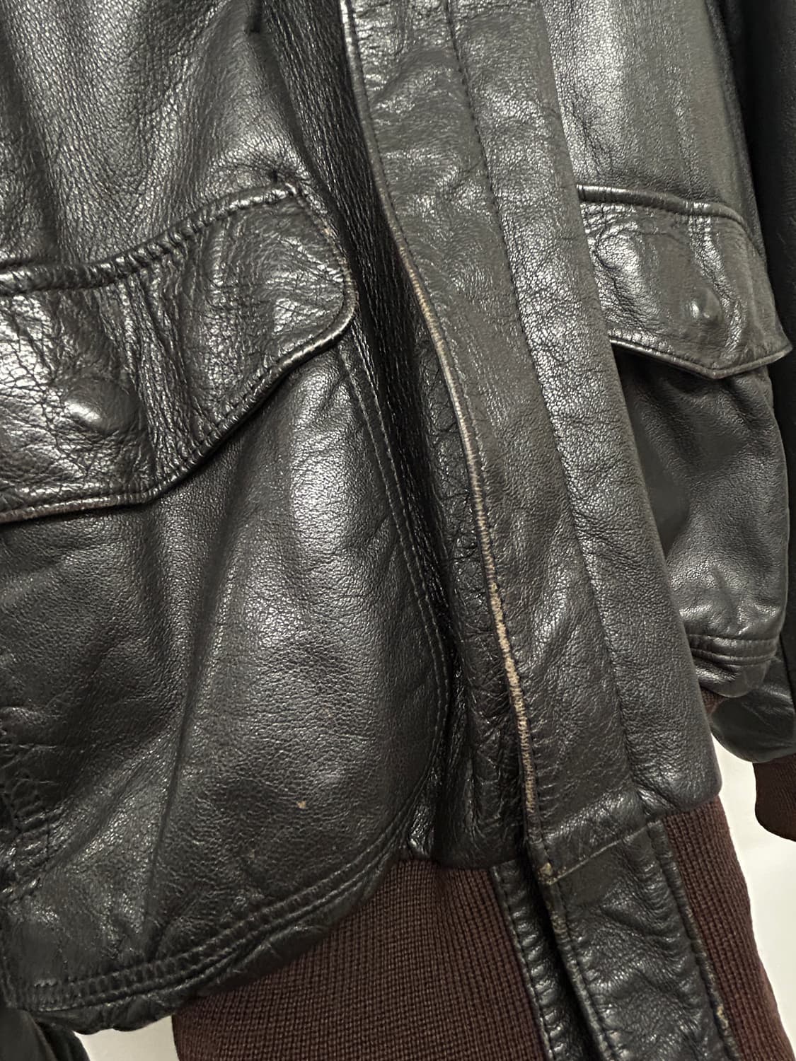 90s L.L.Bean 염소가죽 A2 레더 플라잉자켓  상품이미지7