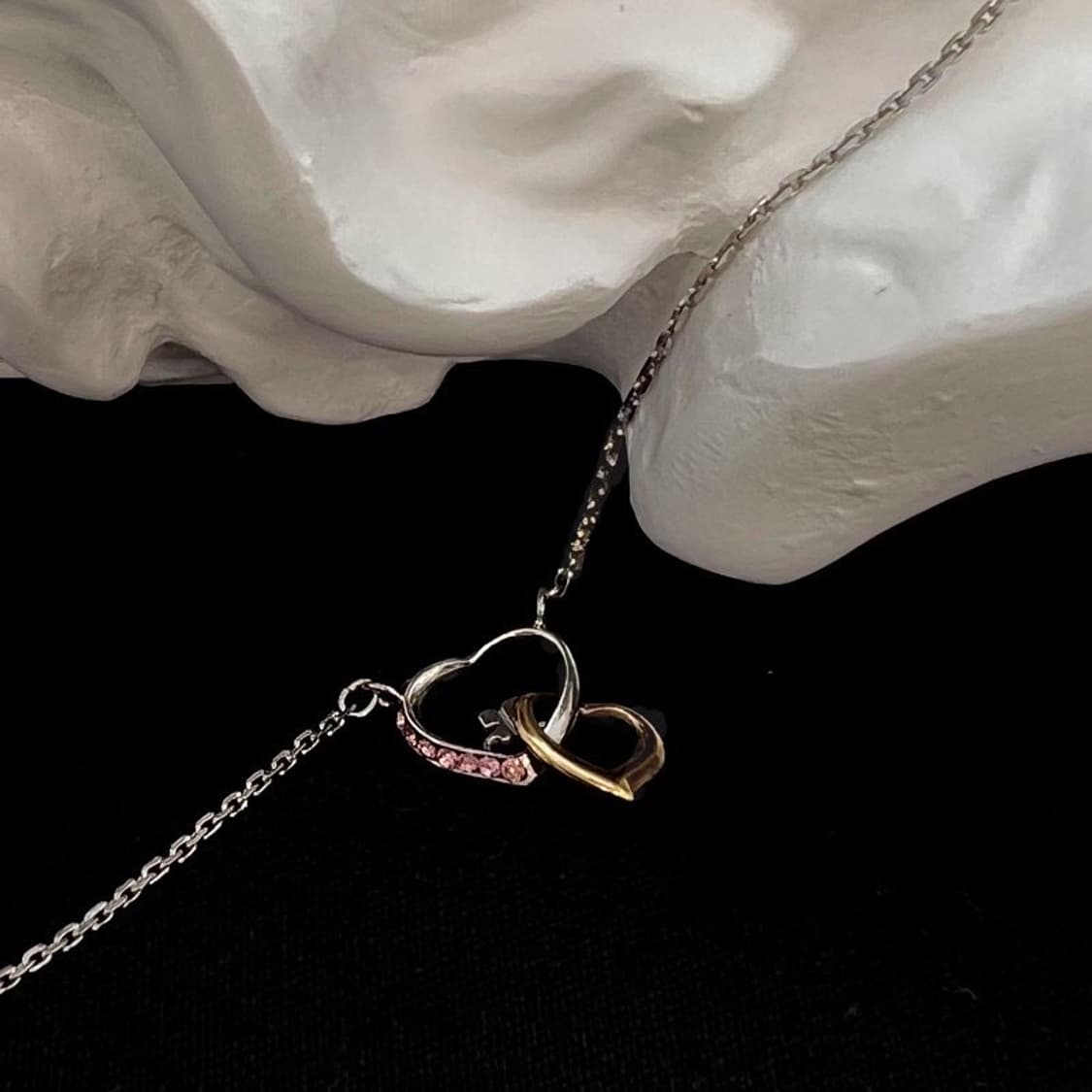 courreges / 쿠레쥬 더블하트 목걸이 상품이미지2