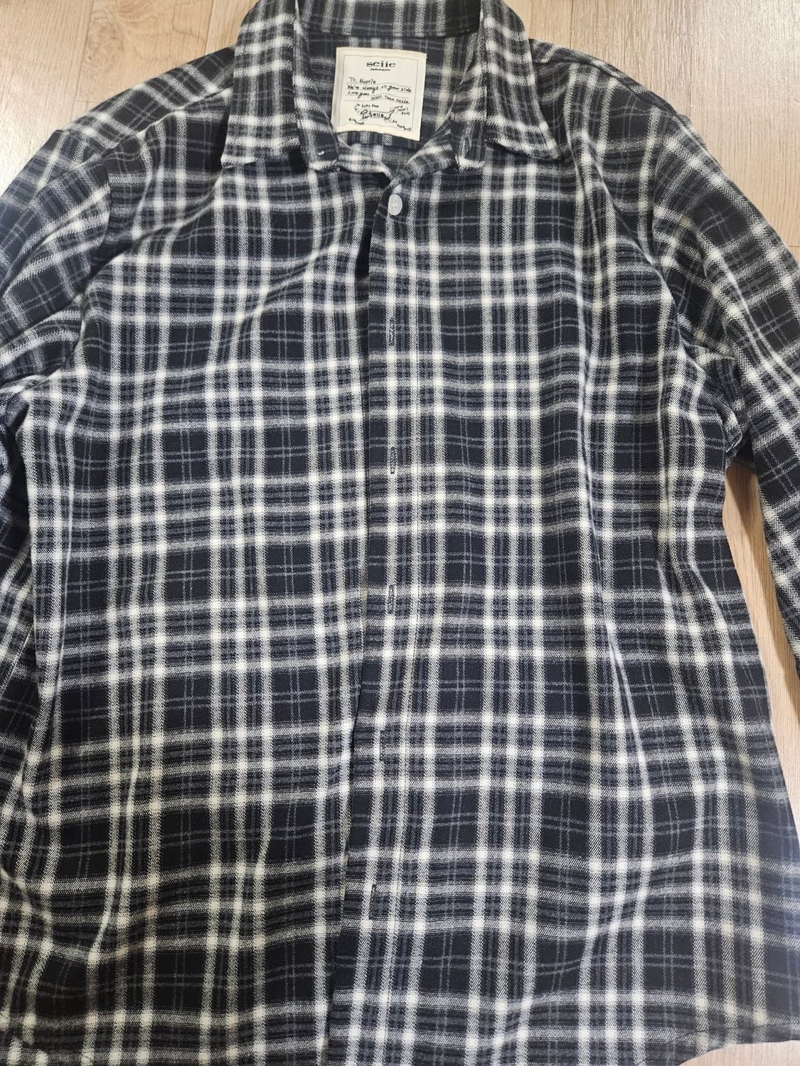 세이에 Check Check Shirts Black 상품이미지3