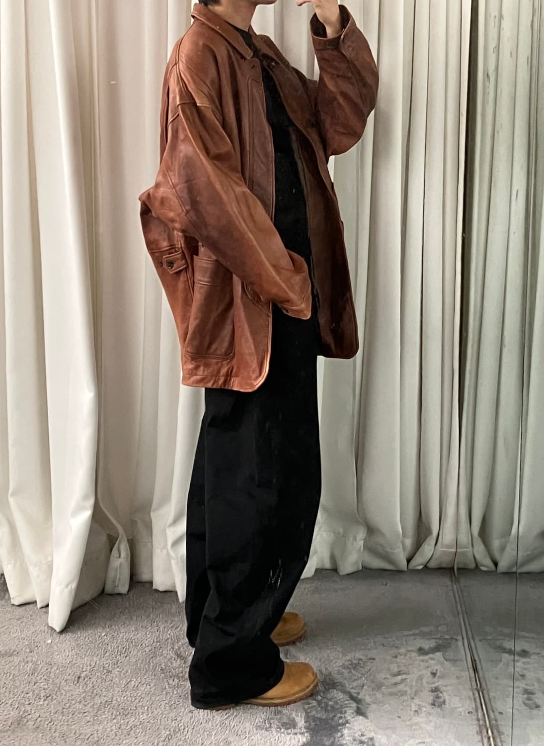 인터메조 양가죽 하프 코트 상품이미지9