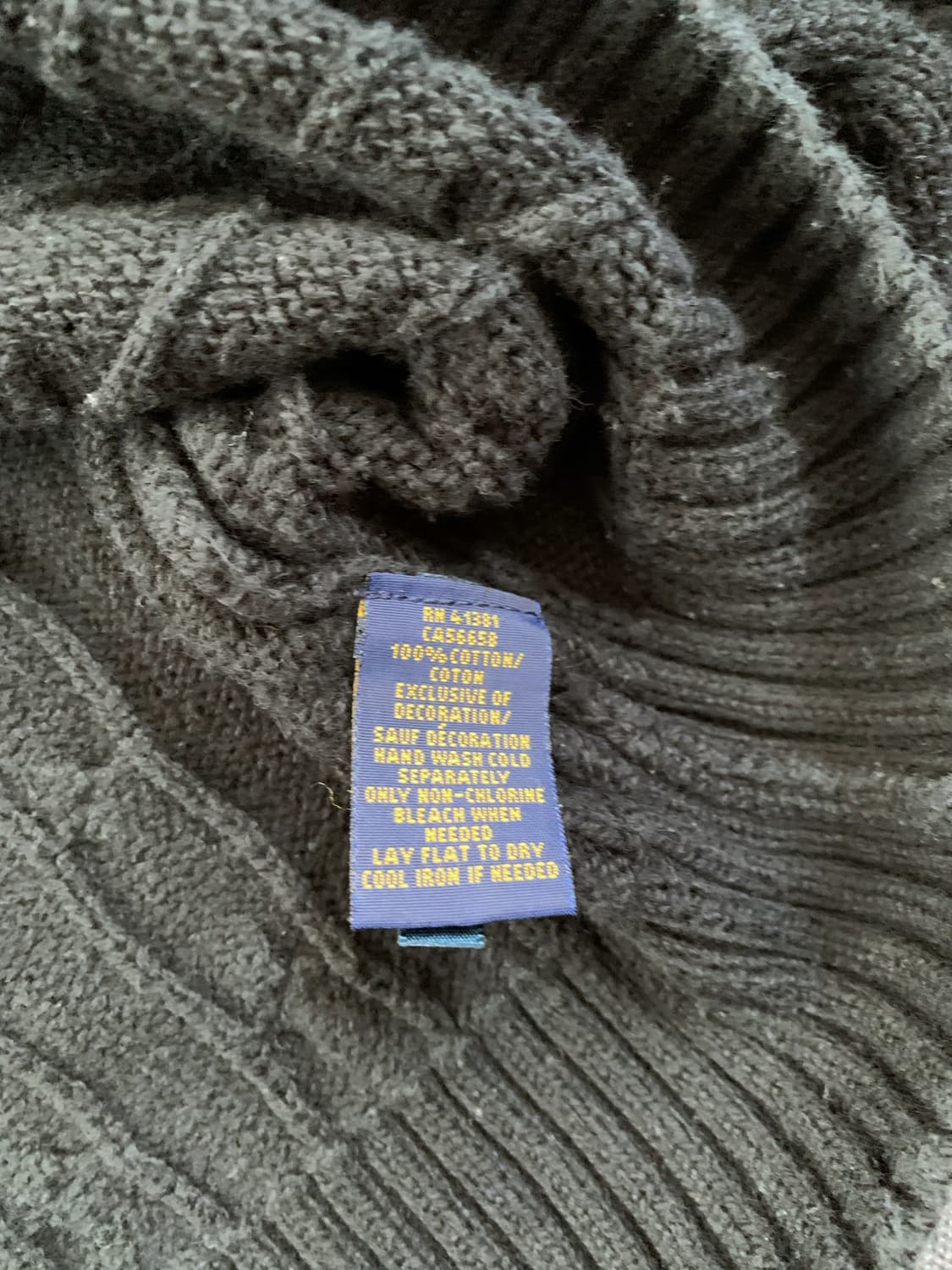 폴로 블랙 코튼니트 사이즈 L/G 상품이미지3