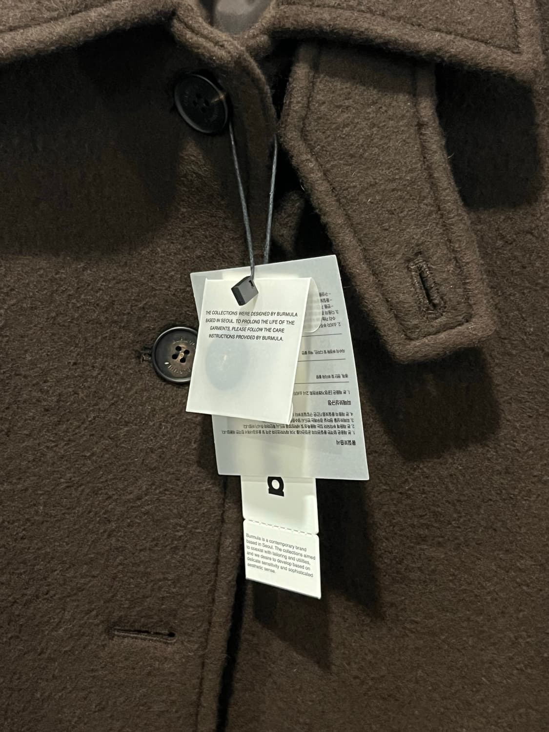 (새상품) 버뮬라 싱글 코트 하프코트 브라운 상품이미지6