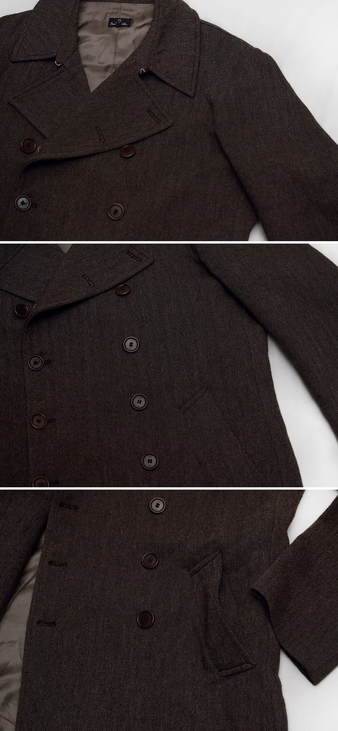 폴스미스 클래식 울헤링본 더블 피코트 자켓 (L / 100+) 상품이미지8