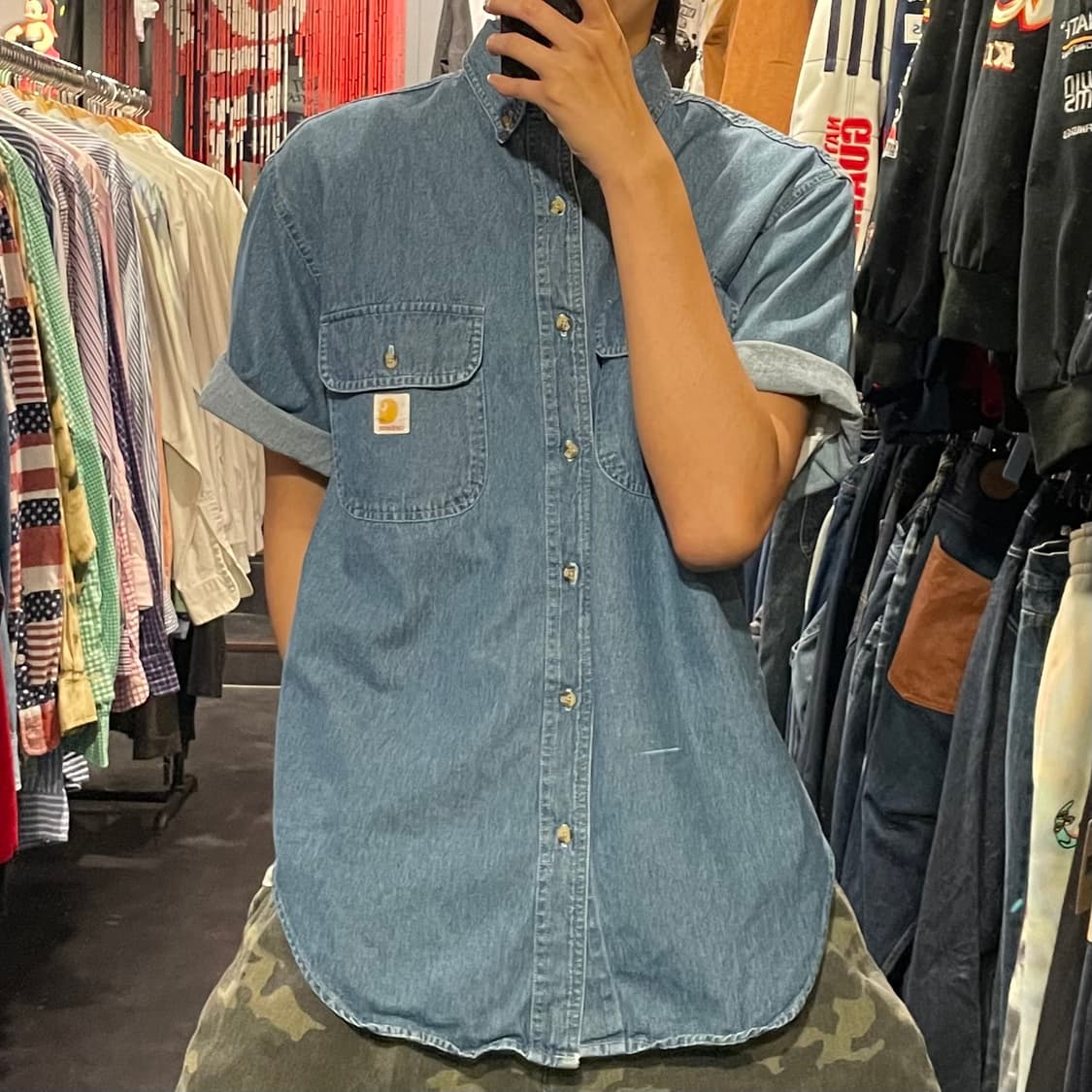 [IM] carhartt 칼하트 데님 반팔셔츠 상품이미지2