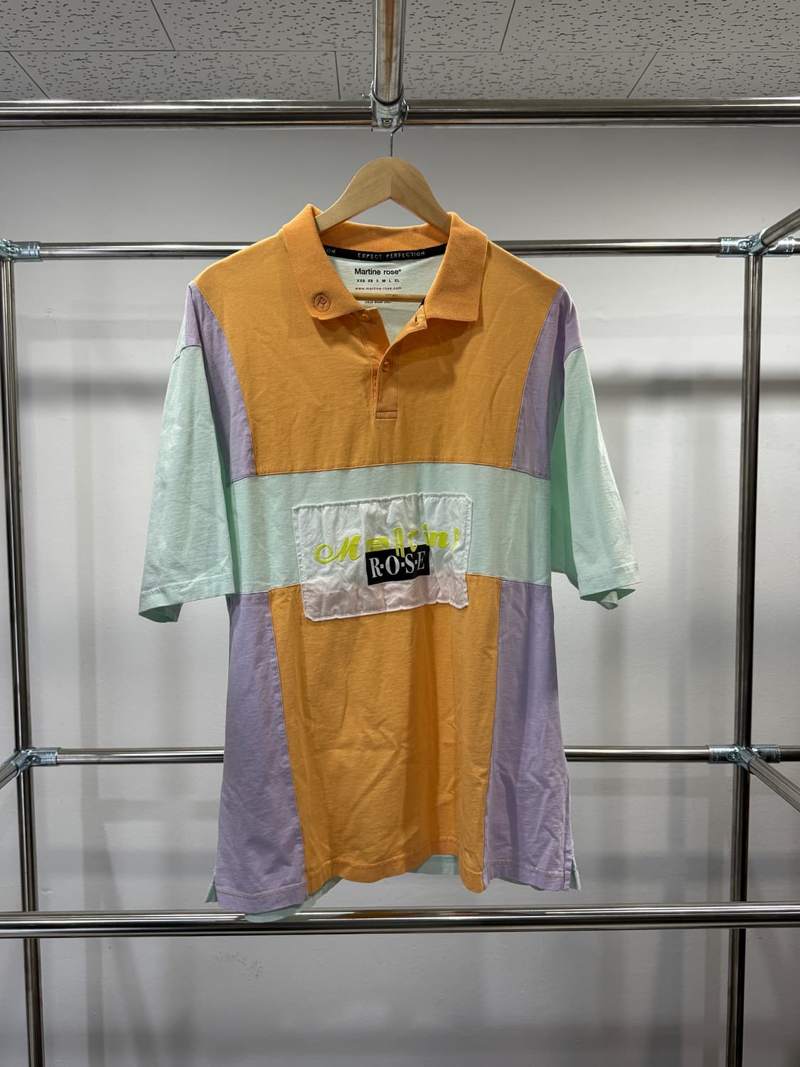 Martine Rose — Orange Panelled Polo 상품이미지1