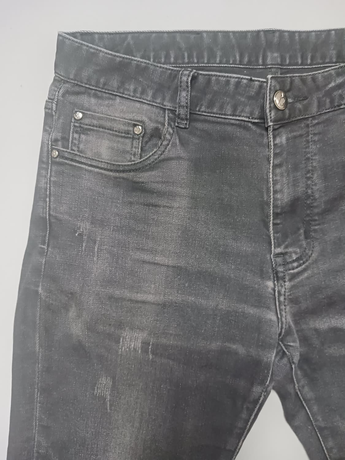 [32] 아르마니진스 데미지 슬림 블랙진 청바지 상품이미지2