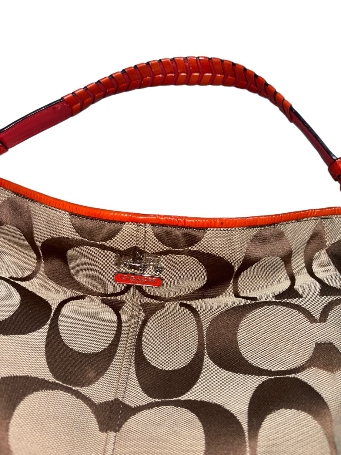 코치 시그니처 캔버스 호보 백 오렌지 상품이미지3