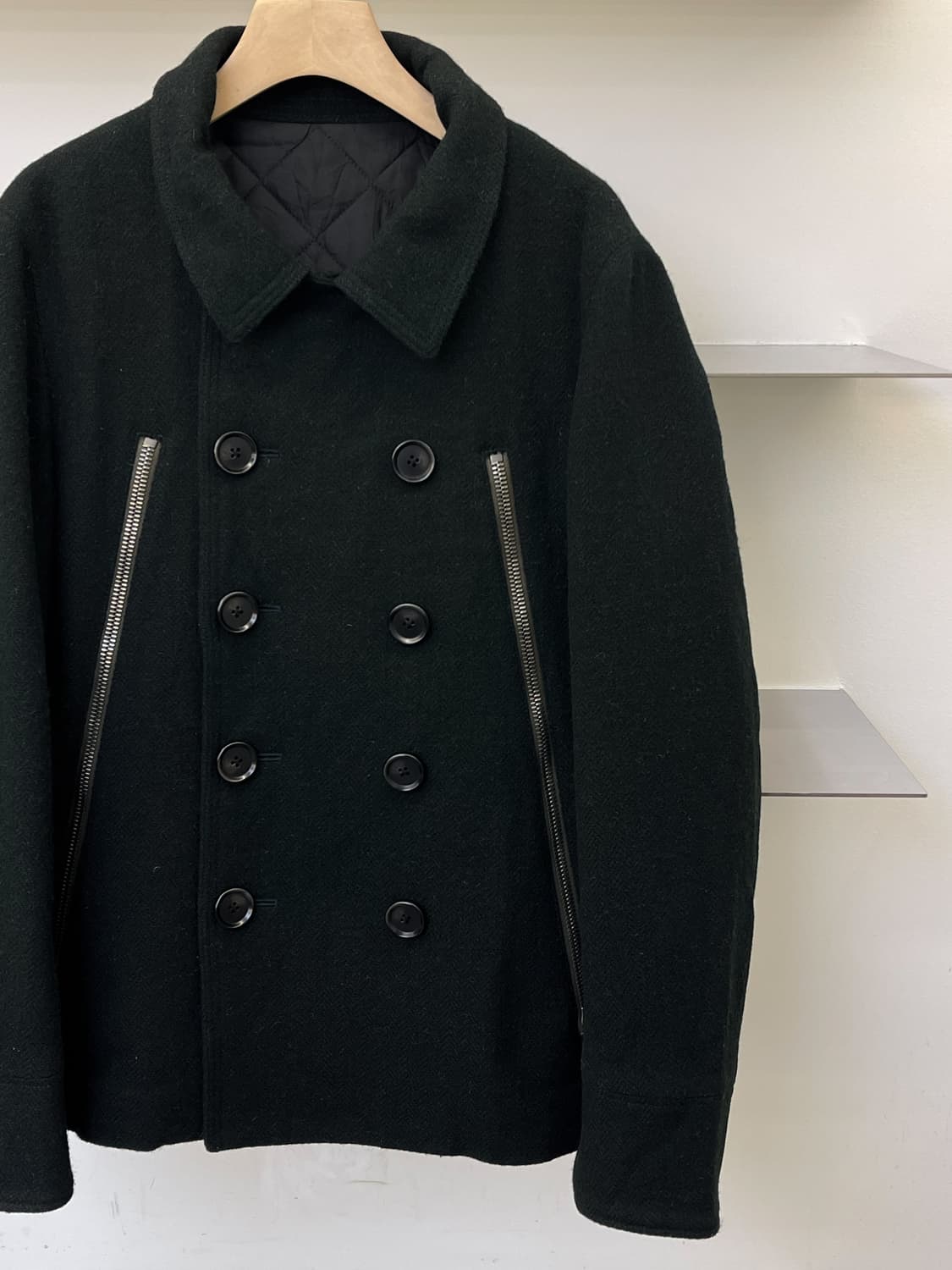 준 하시모토 더블 브레스티드 울 후드 자켓 상품이미지3