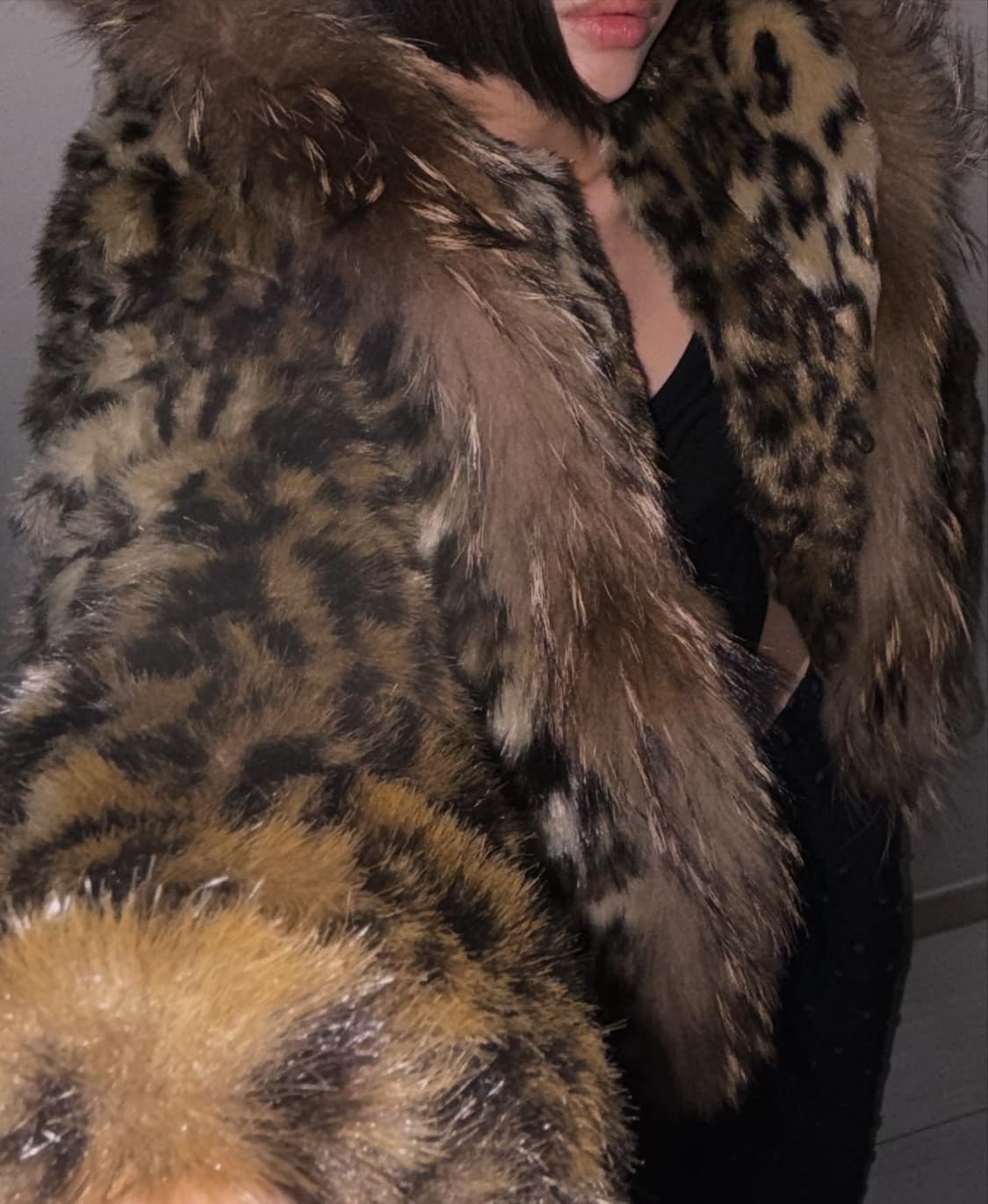 leopard-print cropped jacke레오파드 퍼 코트 자켓 상품이미지3