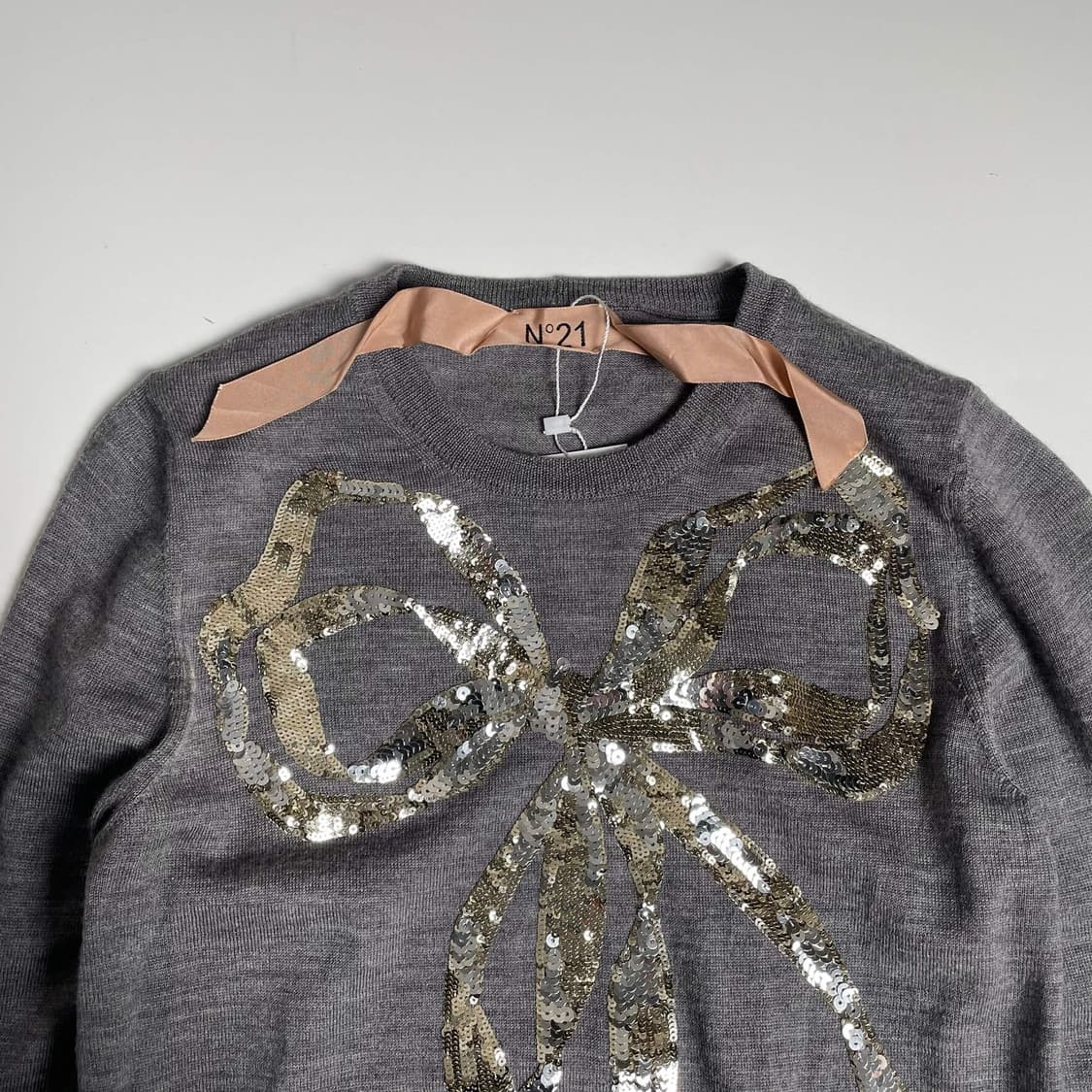 N21  리본 스팽글 울 100 니트  (italy) 상품이미지3