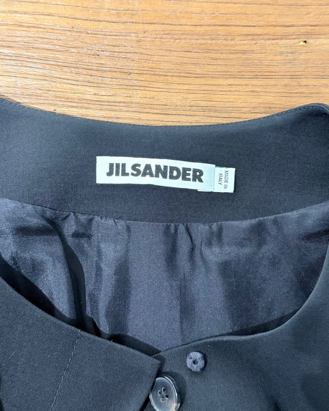 질샌더 블랙 노카라 버진울 코트 상품이미지8