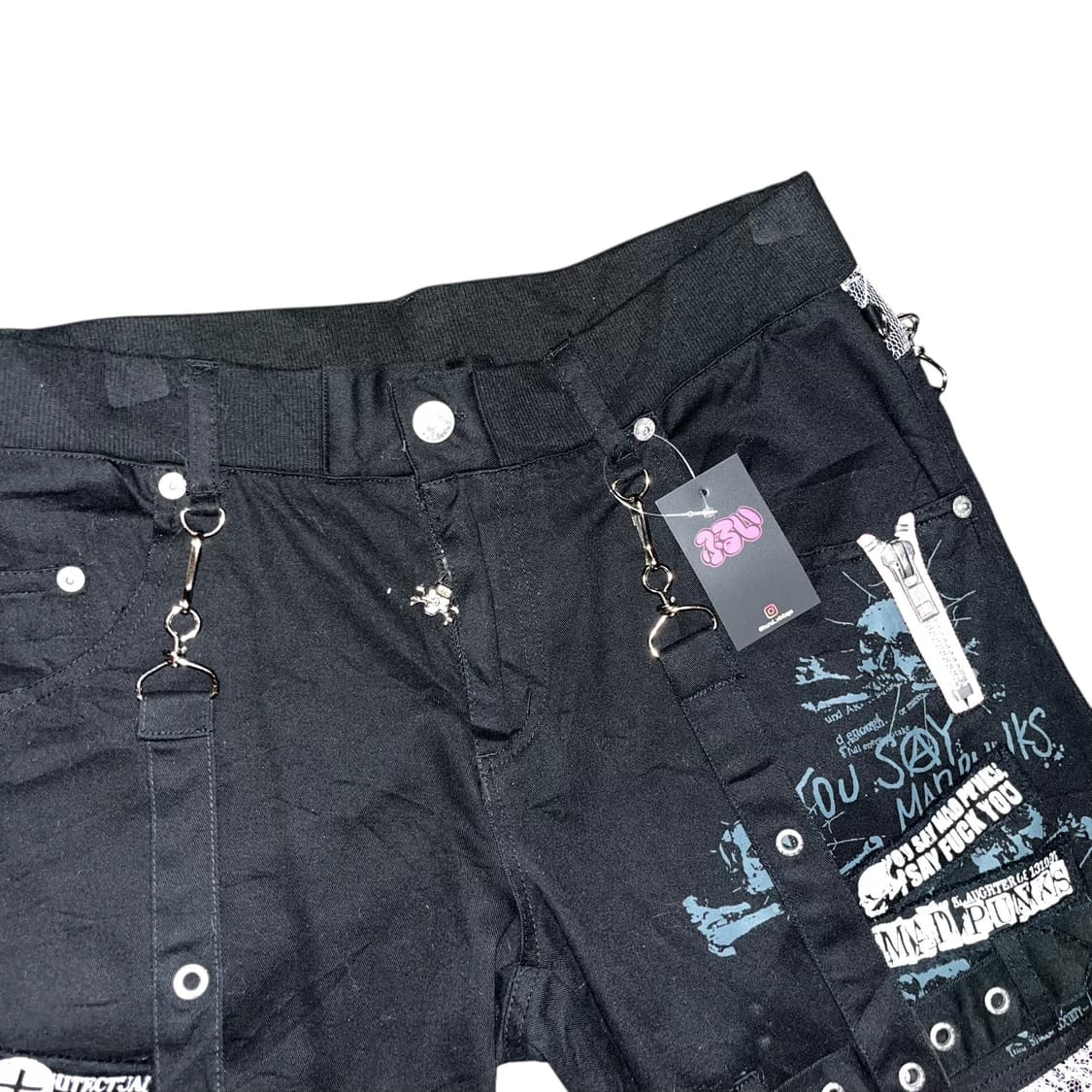 MAD PUNKS 매드펑크 핑크레이스 서스팬더 반바지 펑크y2k 상품이미지2