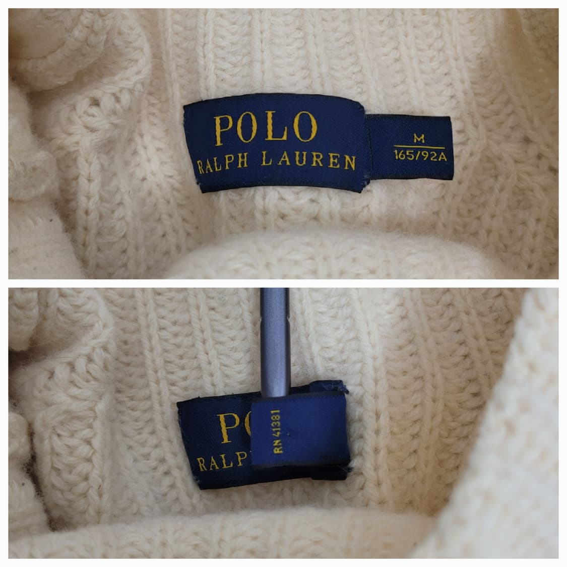 POLO 폴로 랄프로렌 울 캐시미어 니트 스웨트 / 여 M 아이보리
 상품이미지8