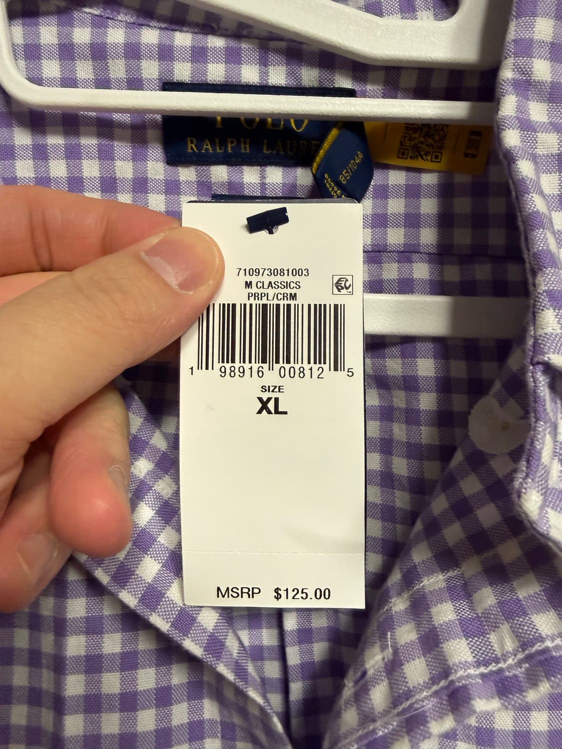 [XL] 폴로 클래식핏 깅엄 옥스포드 셔츠 상품이미지3