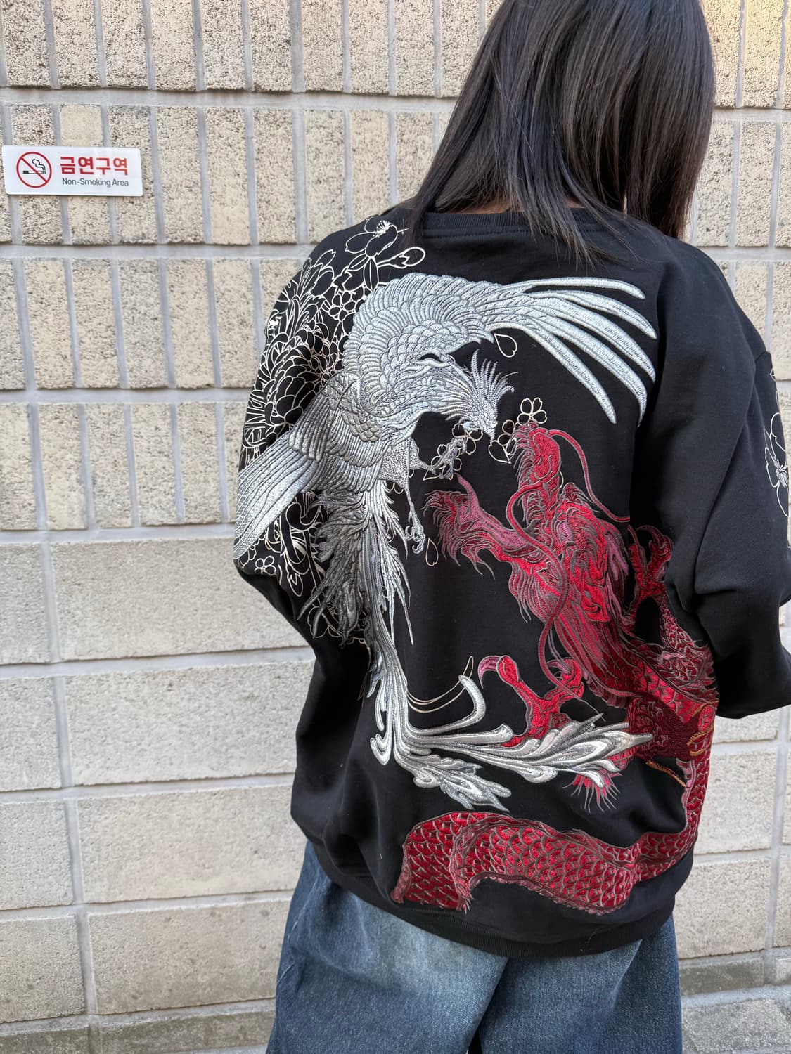 오버핏 오리엔탈 자수 스웻셔츠 상품이미지6