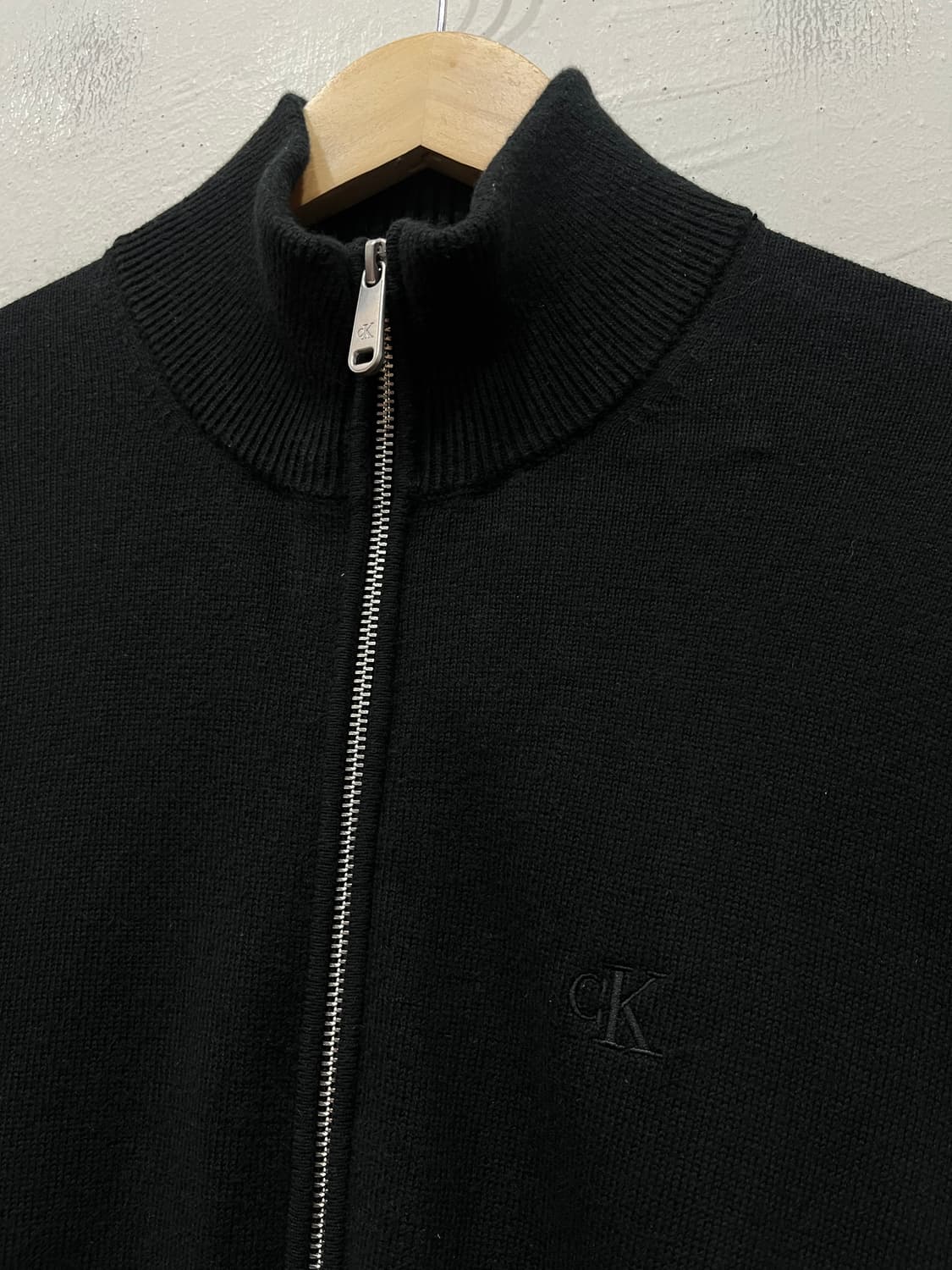 캘빈클라인 코튼 캐시미어 로고 니트집업 S  상품이미지2