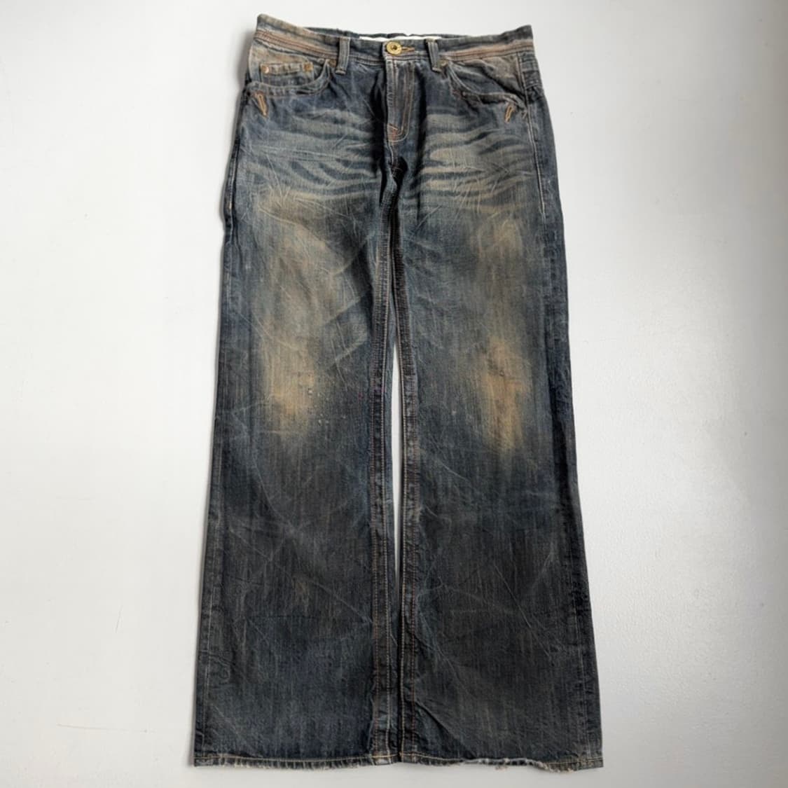 버커루 새깅 신치백 워싱 와이드 데님팬츠 상품이미지2