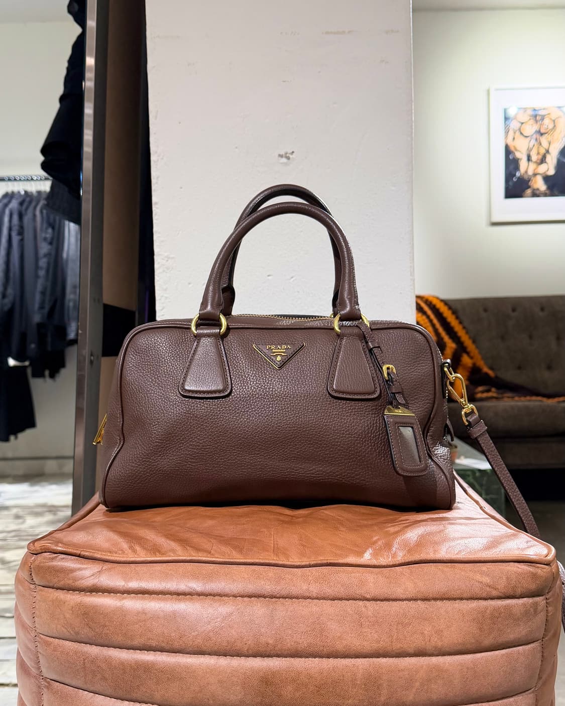 프라다 브라운 비텔로다이노 투웨이 숄더백 상품이미지1