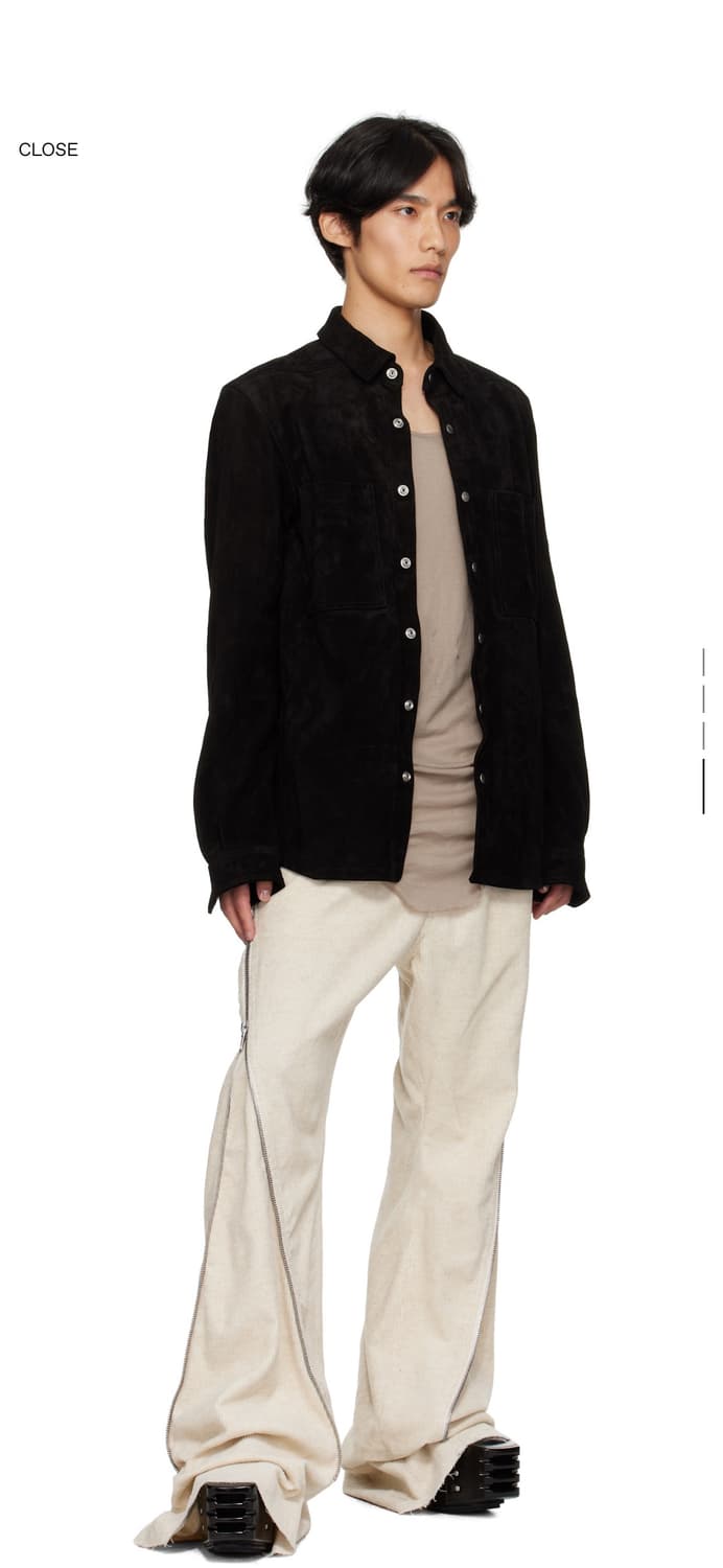 Rick Owens Suede Outershirt Black 50 상품이미지4