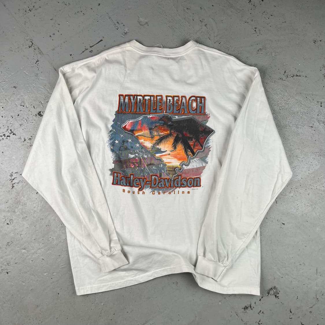 할리데이비슨 쉴드 로고 롱슬리브 화이트 상품이미지3