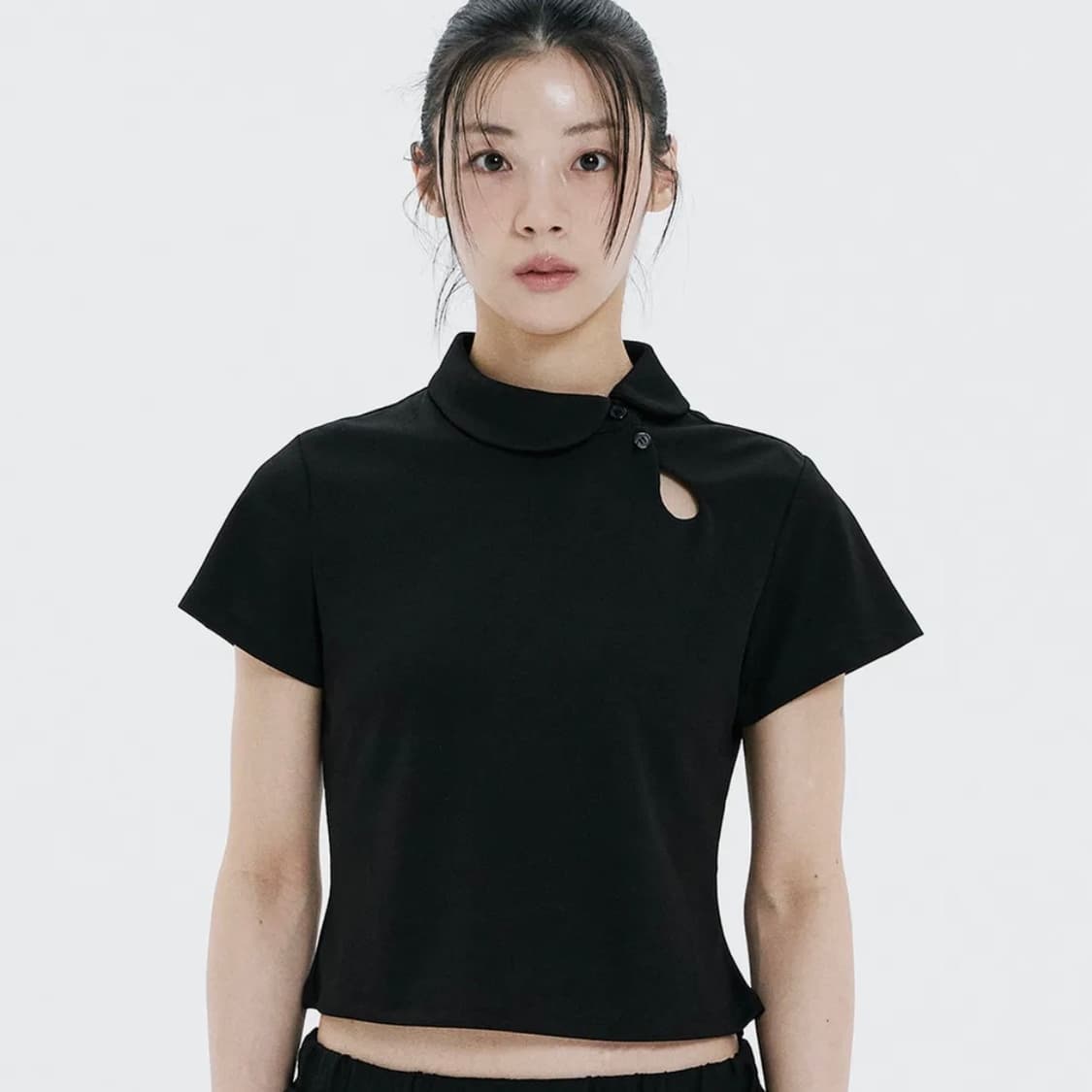 하나히 hanahi Polka dot round collar tee BL 상품이미지1