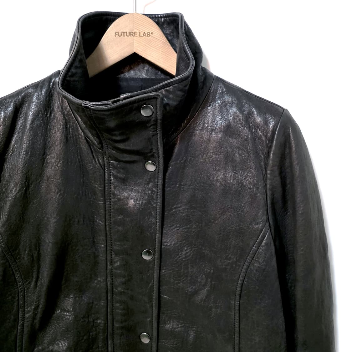 [W/M] 올드 갭 레더 모터 자켓 블랙 (80s) 상품이미지3