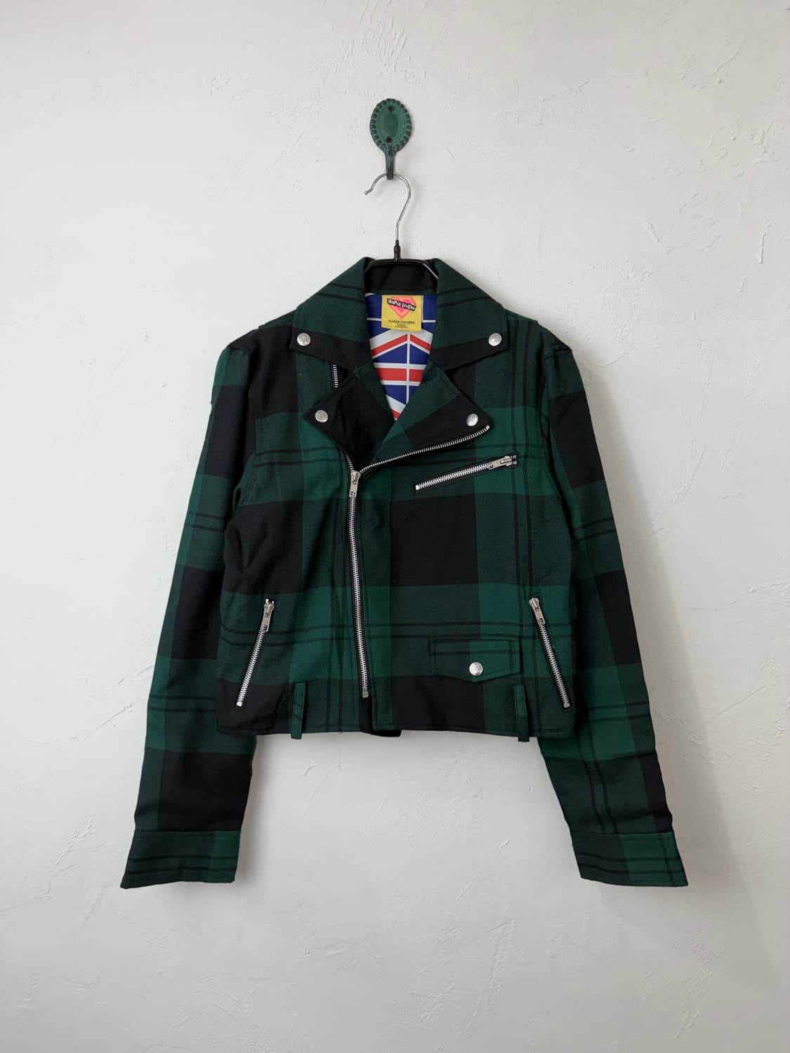 SUPER LOVERS 타탄 체크 라이더 자켓 상품이미지1