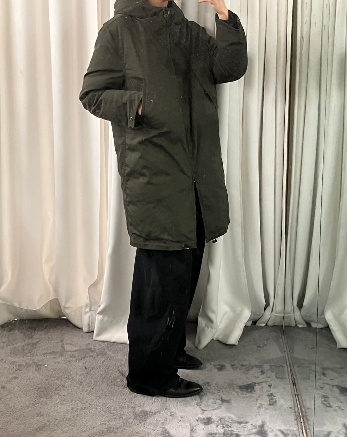 시스템 카키 후드 파카 100 상품이미지8