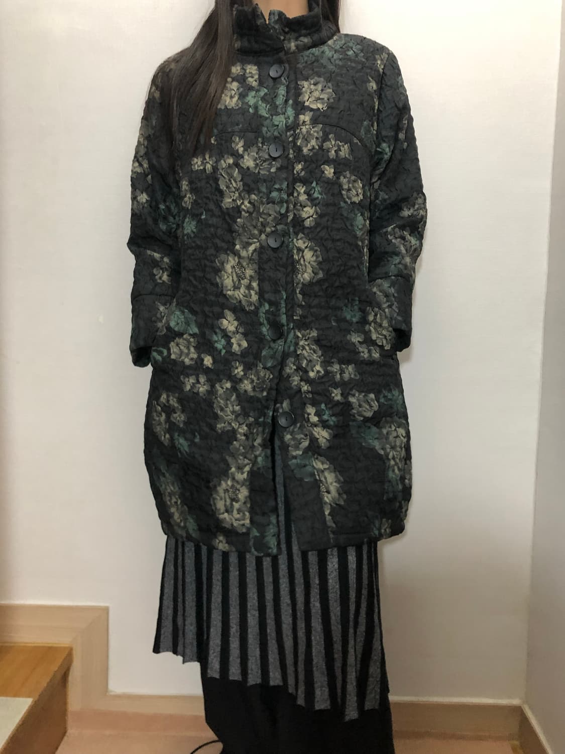 빈티지 블랙 오리엔탈 롱 코트 상품이미지1