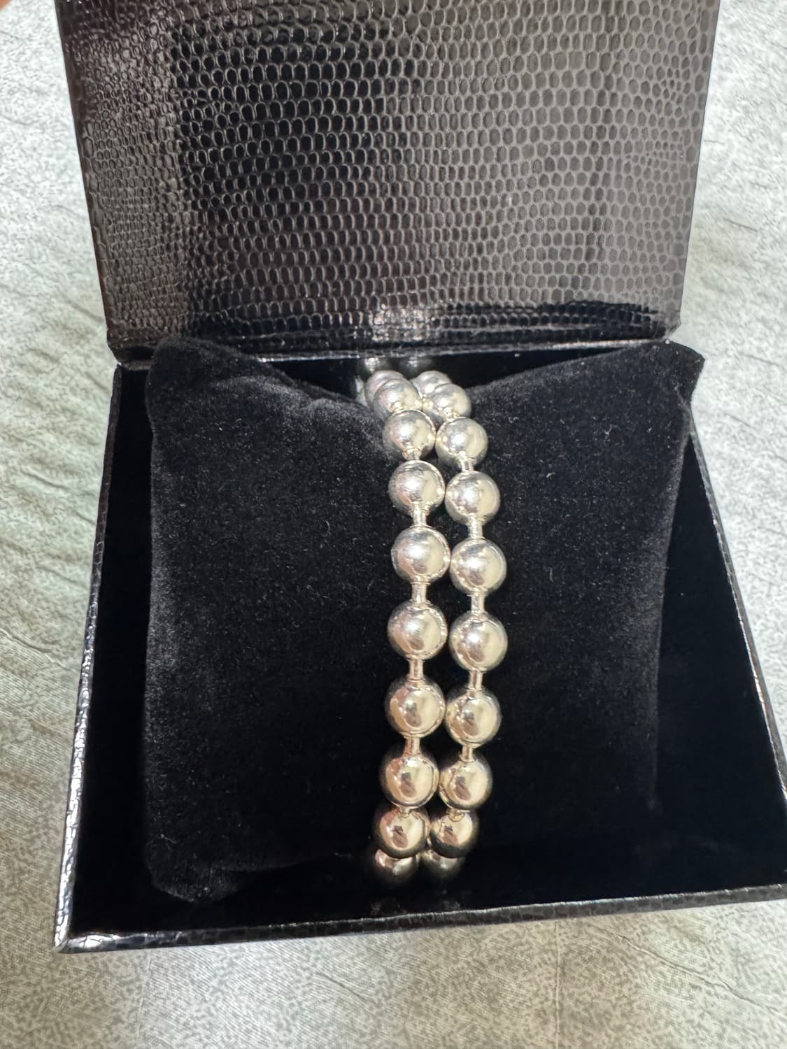 925 silver 실버 군번줄 7mm 은볼 목걸이 대략40cm 여자남자 상품이미지4