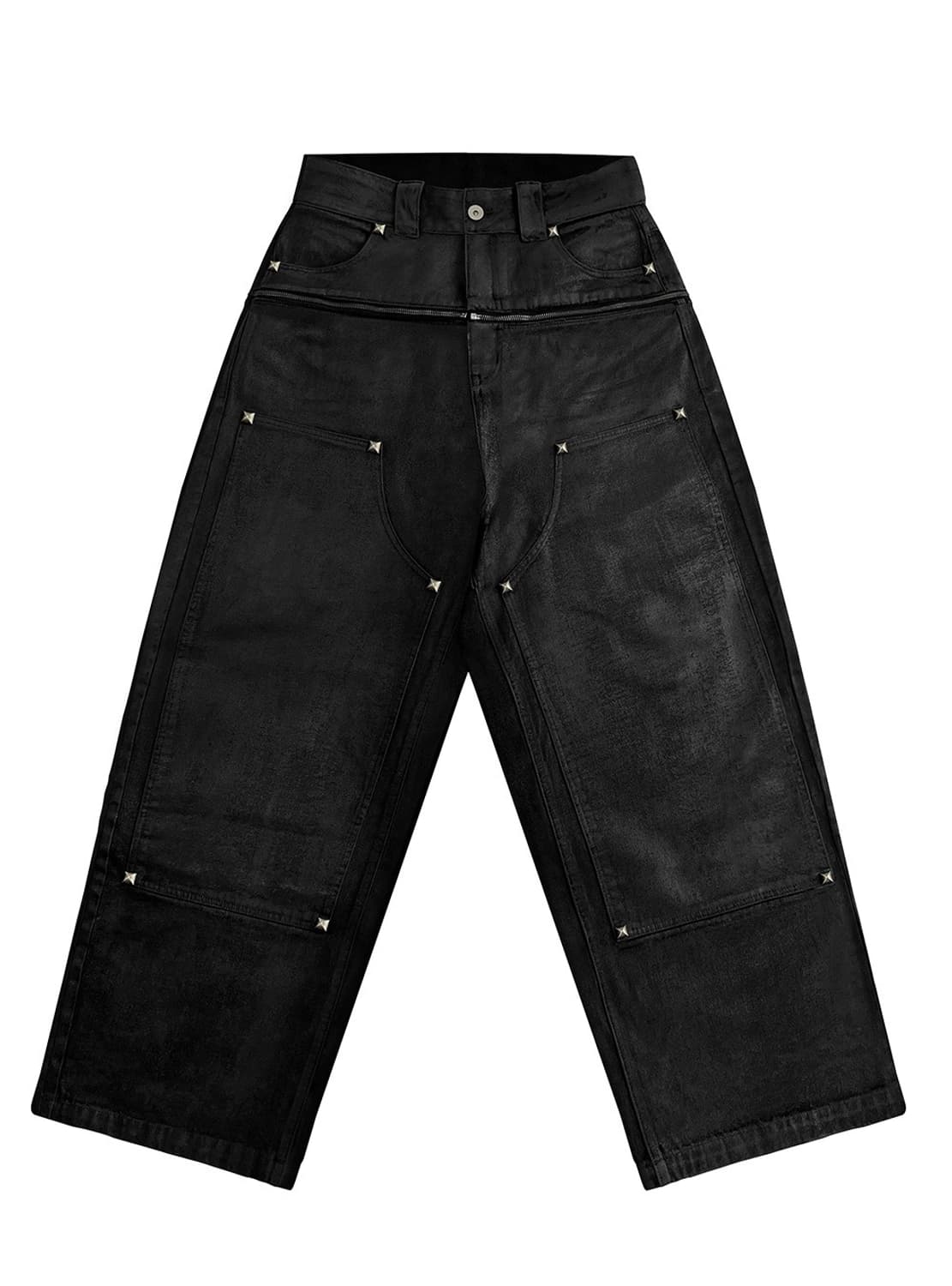  Coated Charcoal-Studded Baggy Denim Pant 상품이미지2