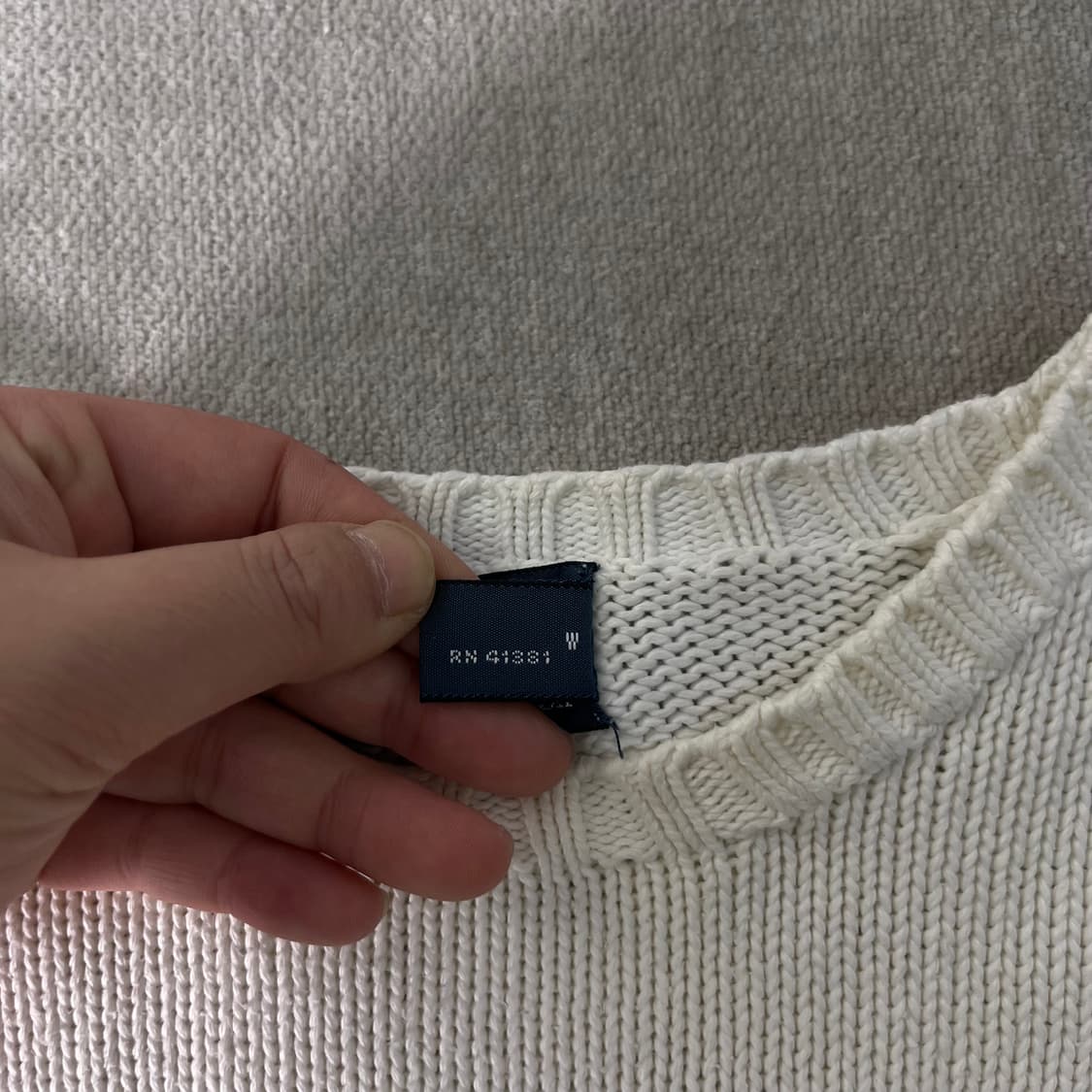 100 폴로랄프로렌 코튼 화이트 니트 상품이미지5