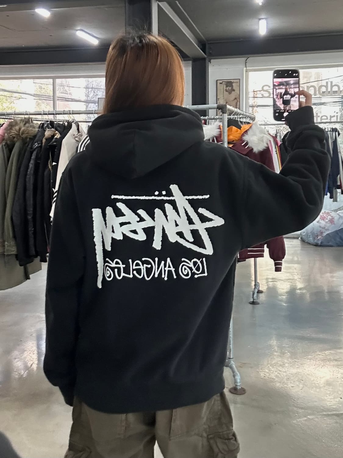 스투시 스탁 LA 후드티 블랙 상품이미지1